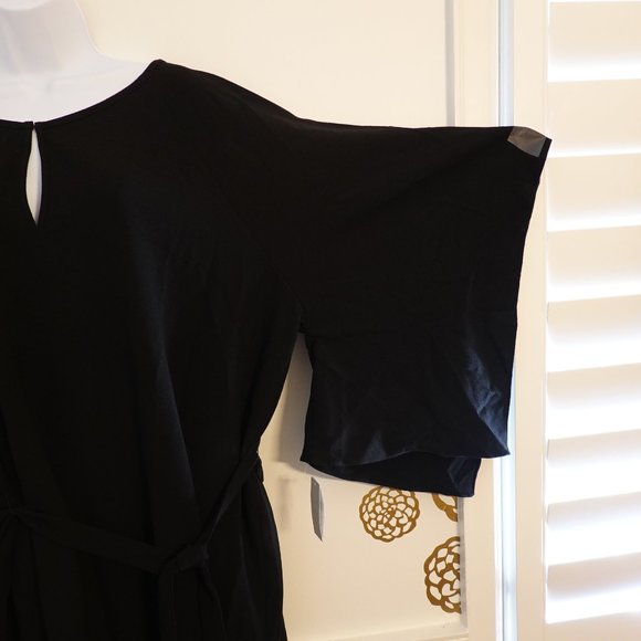 (NWT) Natori Solid Crepe Dress Black Kimono Midi Dress 2X - Picture 13 of 16